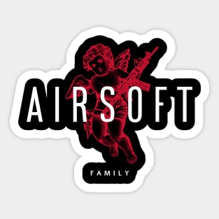 Airsoft Family - Angel with machine gun Sticker